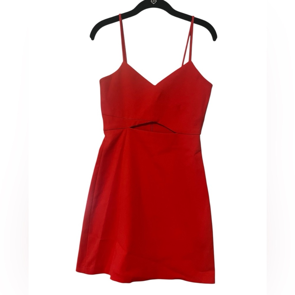Zara Red Cutout Spaghetti Strap Mini Dress Women’s Size Small